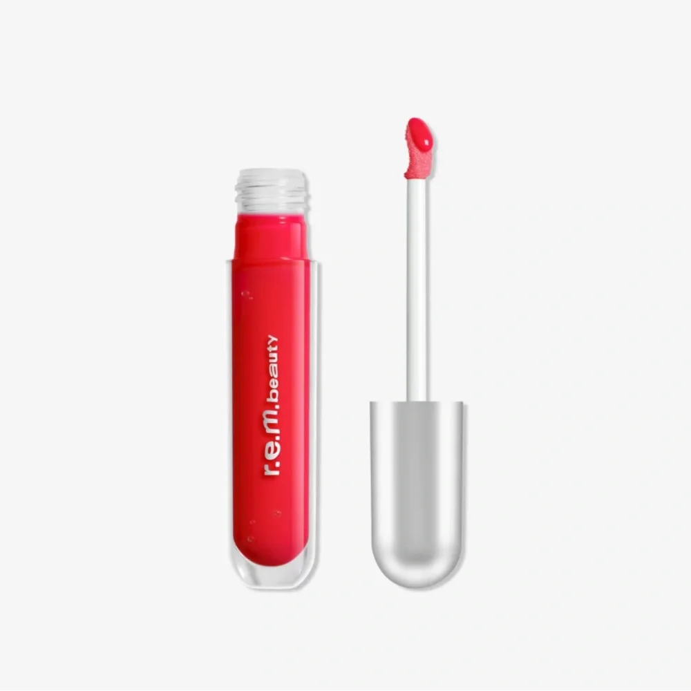 R.E.M. Essential Drip Glossy Balm Lip Gloss Shirley Red Tint Ariana Grande